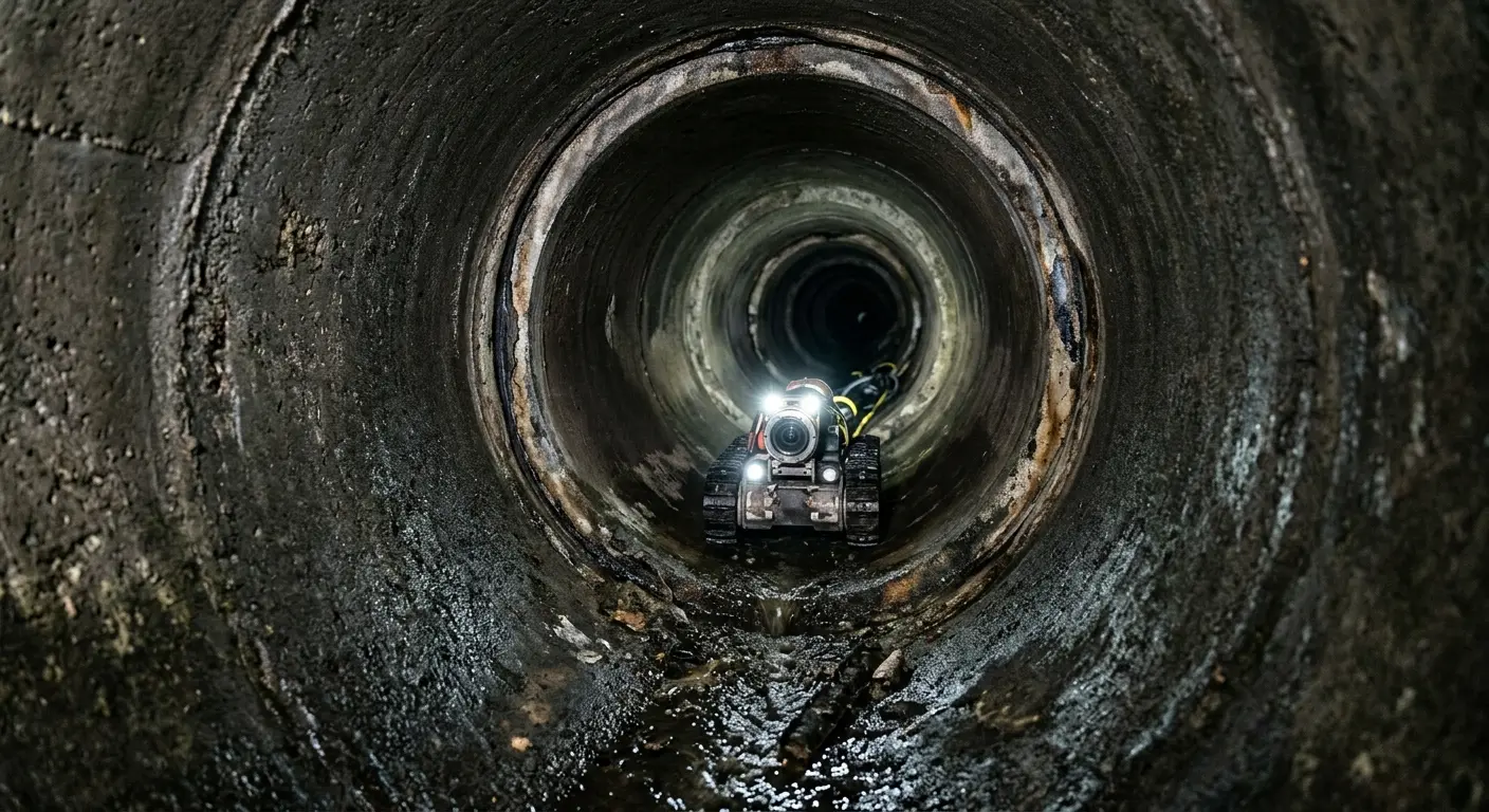 Robotic sewer camera inspecting pipe interior for Sewer Line Repair in Willoughby Hills